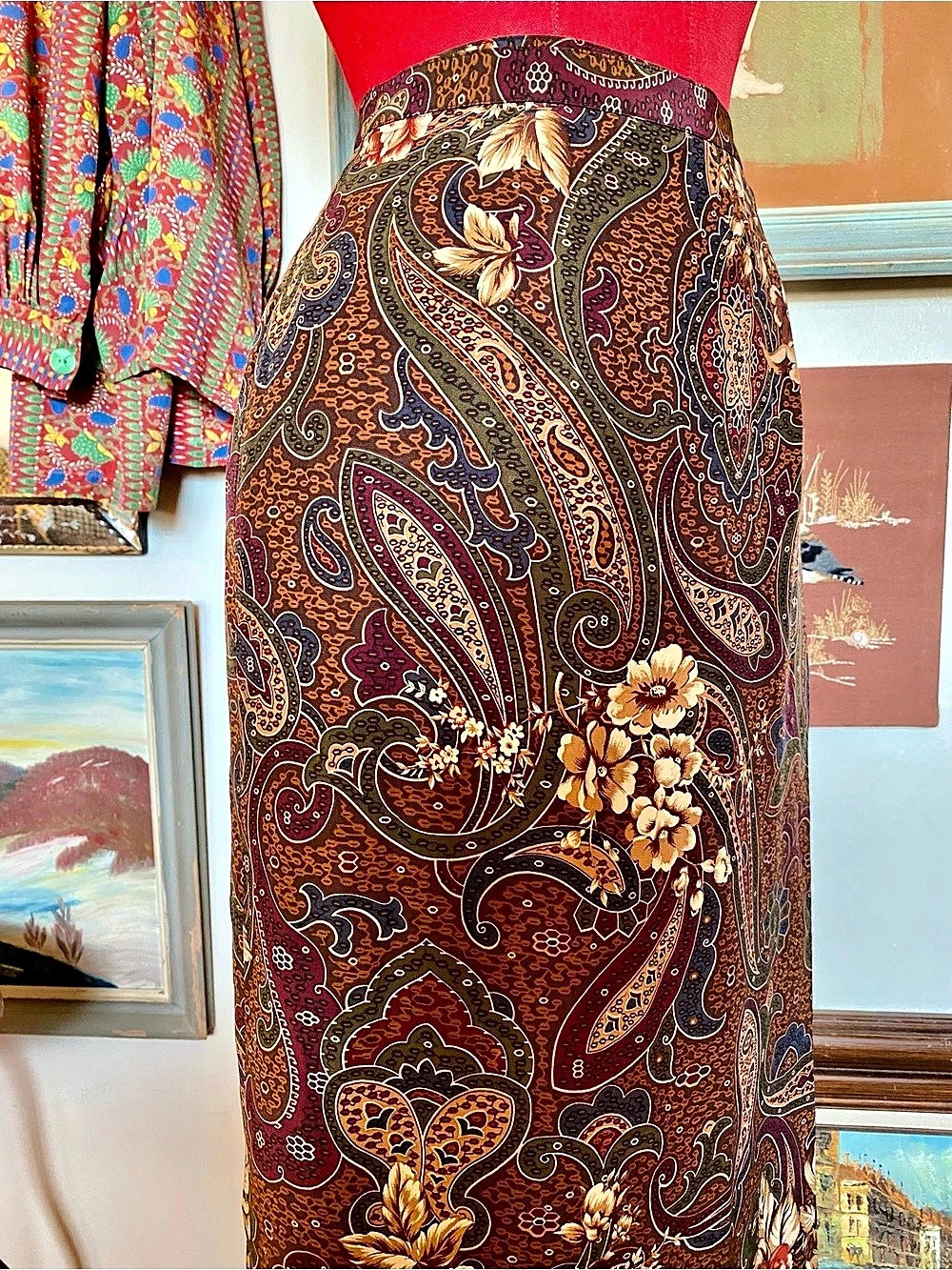 Silk Paisley Skirt